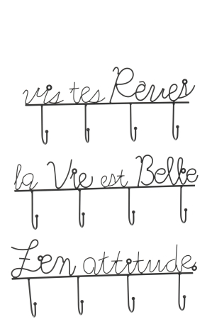 SALE % - Set 3 cuiere, Metal, Negru, 41.5x4.5x14