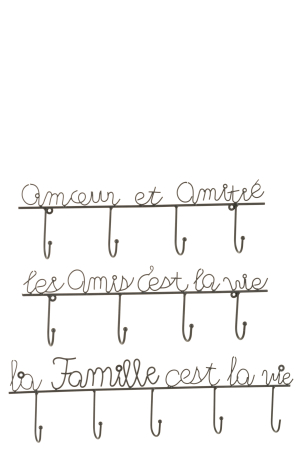 SALE % - Set 3 cuiere, Metal, Negru, 45.5x4.5x13