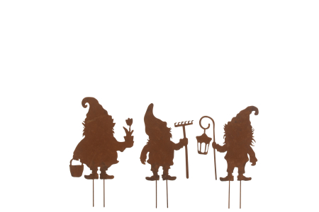 SALE % - Set 3 deco gradina, Metal, Maro, 24x0.5x42.5