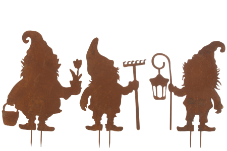 SALE % - Set 3 deco gradina, Metal, Maro, 57x1x82