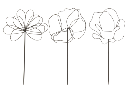 Decoratiuni terasa si gradina - Set 3 deco gradina, Metal, Negru, 35x1x73
