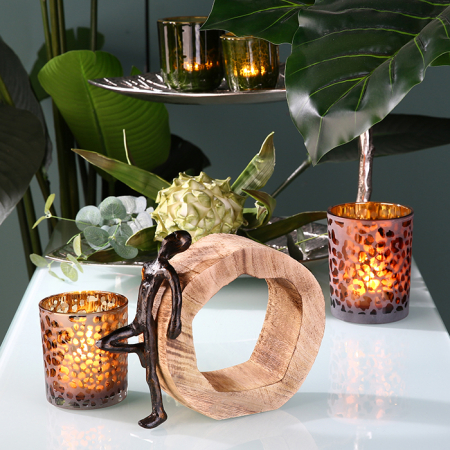 Set 3 decoratiuni Confiance lemn mango/aluminiu, 19x19x7 cm [6]