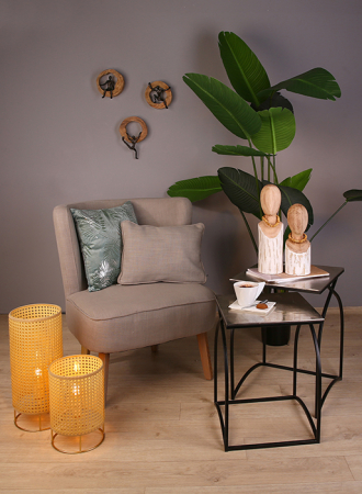 Set 3 decoratiuni Courage lemn mango/aluminiu, 28x18x7 cm [5]