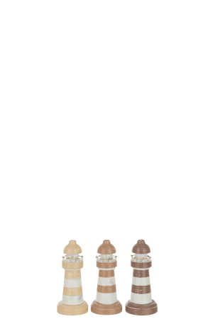 SALE % - Set 3 decoratiuni, Lemn, Maro, 7x7x15.5