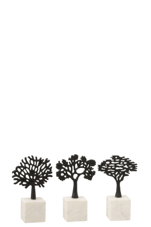 Set 3 decoratiuni Tree, Aluminiu, Negru, 14x7x23 [1]