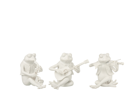 SALE % - Set 3 figurine asortate, Compozit, Alb , 15.5x14x15 cm