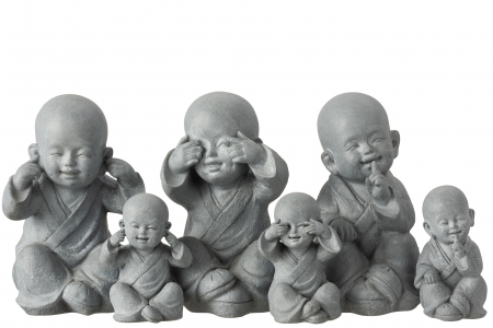 Set 3 figurine asortate, Compozit, Gri, 15x18x27 cm [1]
