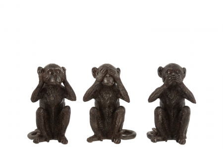 SALE % - Set 3 figurine asortate, Compozit, Maro, 16x15x24 cm