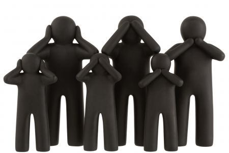 Set 3 figurine asortate, Compozit, Negru, 19x10x41 cm [1]