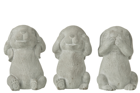 Primavara - Set 3 figurine, Ceramica, Gri, 13x12.5x20
