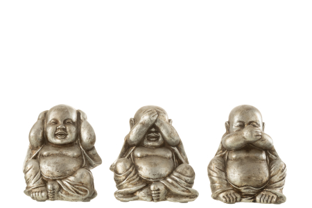 SALE % - Set 3 figurine, Compozit, Argintiu, 10.5x9x12