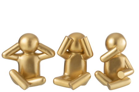 Set 3 figurine, Compozit, Auriu, 14.5x24x24.5 [1]