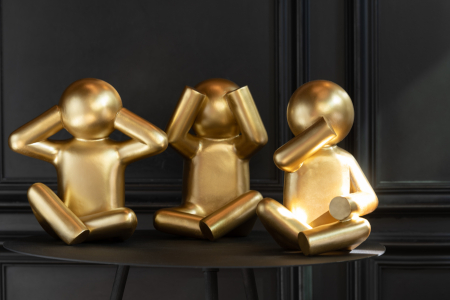 FIGURINE - Set 3 figurine, Compozit, Auriu, 14.5x24x24.5