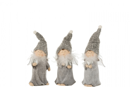 SALE % - Set 3 figurine inger asortate, Compozit, Gri, 11x8x14.5 cm