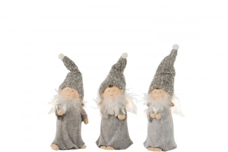 Set 3 figurine inger asortate, Compozit, Gri, 11x8x14.5 cm [1]