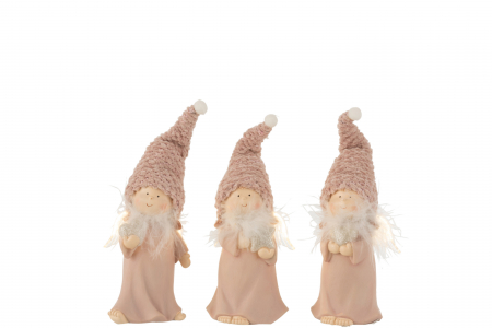 Set 3 figurine inger asortate, Compozit, Roz, 23x6.5x16 cm [1]