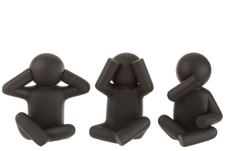 Set 3 figurine, Material sintetic, Negru, 24x15x25 [1]