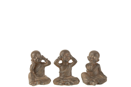 Oriental - Set 3 figurine Monk, Rasina, Maro, 14.5x14.5x19 cm