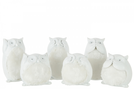 Set 3 figurine Owl See/Hear/Speak, Rasina, Alb, 8.5x7x13.5 cm [1]
