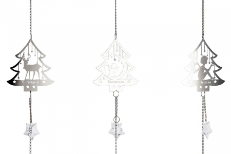 Set 3 ghirlande Christmas, Otel, Argintiu, 0.5x10x100 cm [3]