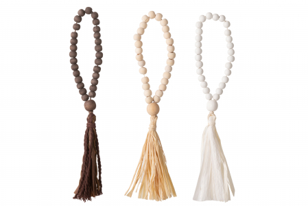 Accesorii - Set 3 ghirlande, Lemn, Multicolor, 3x1x26