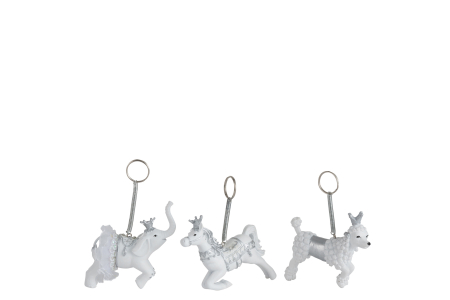 Accesorii - Set 3 ghirlande, Material sintetic, Alb , 9.2x3.5x12.9