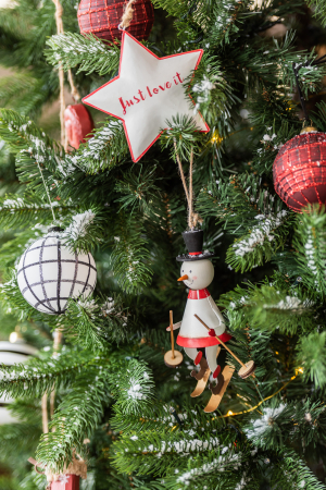 Accesorii - Set 3 ghirlande, Metal , Rosu, 6x11x21