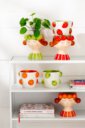 Vaze - Ghiveci 2 părți, Strawberry Girl, 30.5x21x17.5 cm