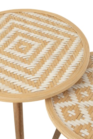 Set 3 masute laterale, Fibre naturale, Natural, 53x53x55 [3]