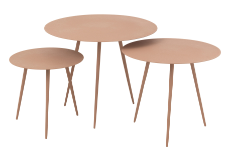 Set 3 masute laterale, Metal , Roz, 56x56x44.5 [1]