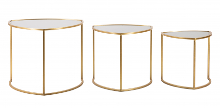 Set 3 masute Triangle, Fier/Sticla, Auriu, 50/ 45/40x60/50/40x60/ 50/40 cm [2]