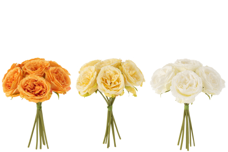 SALE % - Set 3 plante artificiale, Material sintetic, Portocaliu, 18x18x25.5