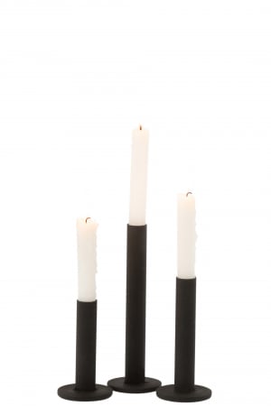 Set 3 sfesnice Modern, Metal/Fier, Negru, 7x7x21.5 cm [1]