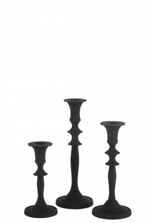 Set 3 suporturi lumanare Classical, Metal/Fier, Negru, 8.5x8.5x23.5 cm [1]