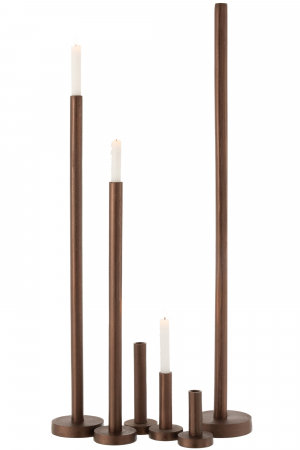 Set 3 suporturi pentru lumanari Jolipa, Metal, Maro, 15x15x102.5 cm [3]