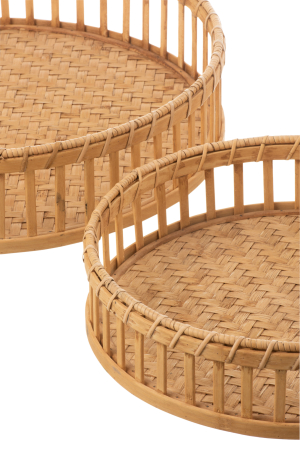 Set 3 tavite bambus, Fibre naturale, Natural, 46x46x11 [2]