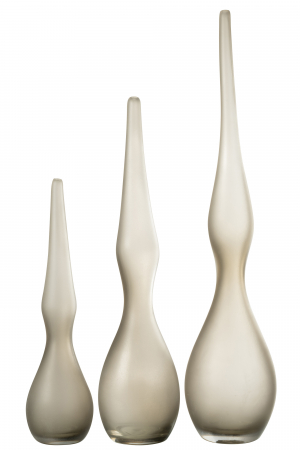 Set 3 vaze Yara Curved Flute Sticlă, Greige, L 39| W 14| H 64 cm [1]