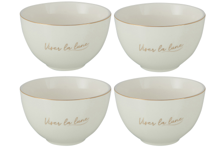 SALE % - Set 4 Boluri, Porţelan, Alb, S