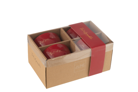 Set 4 Boluri, Porţelan, Rosu, S [1]