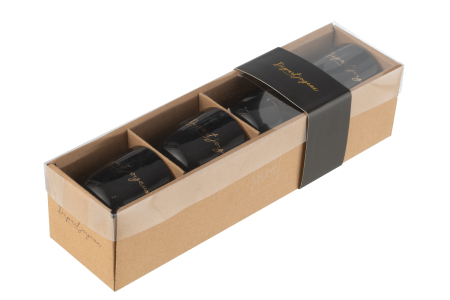 Set 4 Cupe, Porţelan, Negru [1]