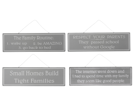 Set 4 décor perete, Metal, Gri, 51x0.5x16 [1]