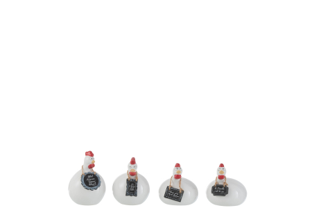 SALE % - Set 4 figurine, Ceramica, Alb, 7x7x11