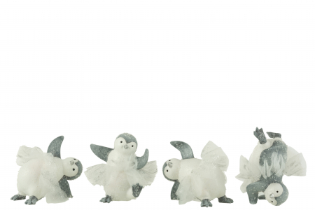 CADOURI - Set 4 figurine, Compozit, Alb, 9x5x10