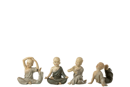 SALE % - Set 4 figurine MONK, Rasina, Multicolor, 13x8.5x14.5 cm