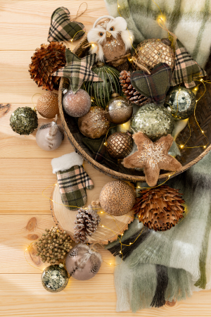 SALE % - Set 4 ghirlande, Textil, Verde, 16x10x1