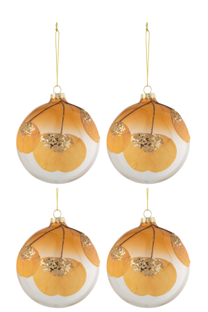 Craciun - Set 4 globulete, Sticla, 10x10x12