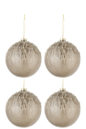 Set 4 globulete, Sticla, Gri, 12x12x15 [1]