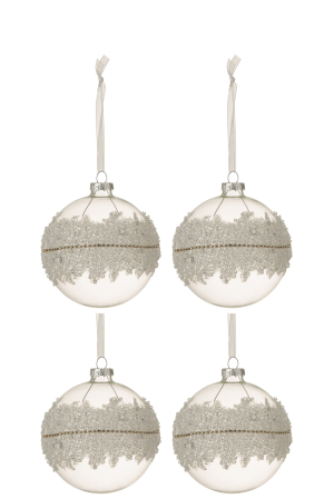 IN STOC - Set 4 globulete, Sticla, Transparent, 10x10x10cm