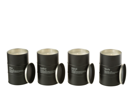 SALE % - Set 4 lumanari parfumate, Ceara, Negru, 7.5x7.5x11.5