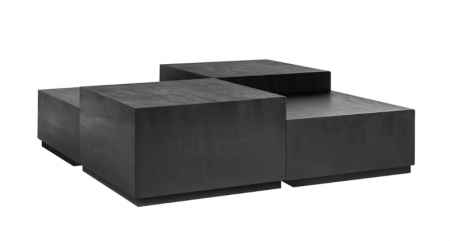 Set 4 masute Tetrad, negru, lemn furniruit, 130 x 40 cm [6]